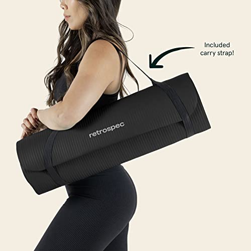 Non-Slip 1" Thick Yoga Mat with Strap