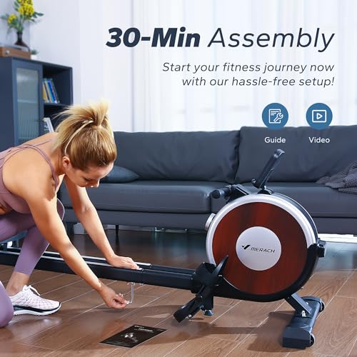 Merach Magnetic Rowing Machine with LCD Monitor