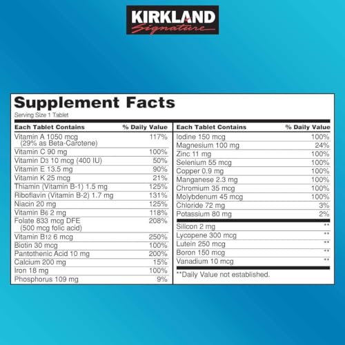 Daily Multivitamins & Minerals for Weight Loss, 500 Tablets