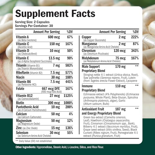 Daily Men's Multivitamins for Energy and Focus