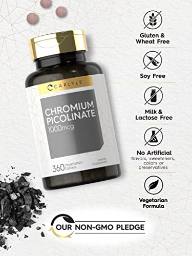 Carlyle Chromium Picolinate 1000mcg – 360 Tablets