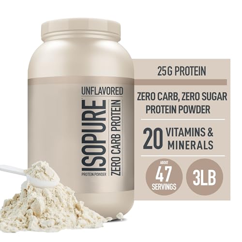 Isopure Unflavored Whey Isolate Protein, 25g