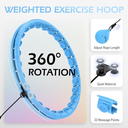 JLoibao 56-Inch Weighted Hula Hoop for Weight Loss