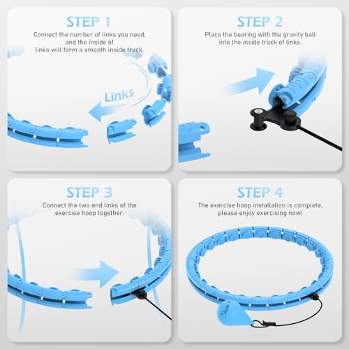 JLoibao 56-Inch Weighted Hula Hoop for Weight Loss