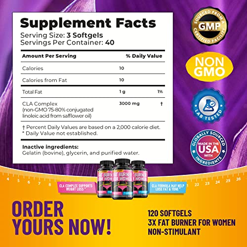 Women's Belly Fat Burner Softgels - 120 Capsules