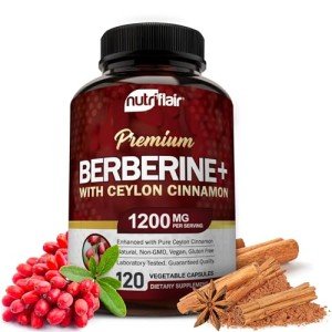 NutriFlair 1200mg Berberine HCL Capsules – 120 Count