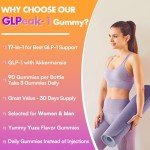GLP Gummy | GLP-1 Supplement, GLP 1 Gummy with Akkermansia Probiotic, Berberine, Fiber Support GLP-1 Naturally, GLP-1 Probiotic Gummy for Women and Men, Zero-Sugar, Yuzu Flavor - 90 Gummies
