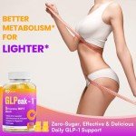 GLP Gummy | GLP-1 Supplement, GLP 1 Gummy with Akkermansia Probiotic, Berberine, Fiber Support GLP-1 Naturally, GLP-1 Probiotic Gummy for Women and Men, Zero-Sugar, Yuzu Flavor - 90 Gummies