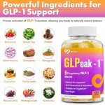 GLP Gummy | GLP-1 Supplement, GLP 1 Gummy with Akkermansia Probiotic, Berberine, Fiber Support GLP-1 Naturally, GLP-1 Probiotic Gummy for Women and Men, Zero-Sugar, Yuzu Flavor - 90 Gummies