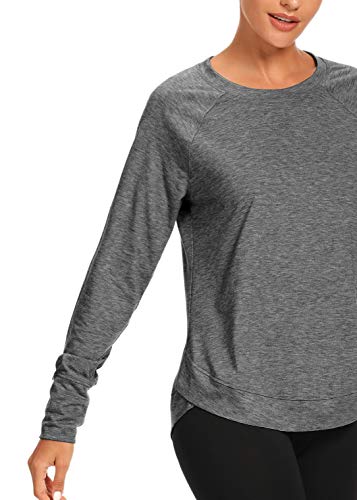 Gray Long Sleeve Yoga & Workout Top for Women