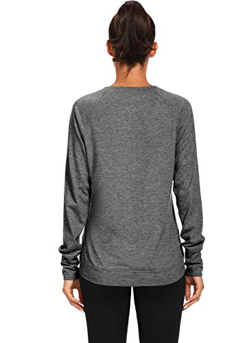 Gray Long Sleeve Yoga & Workout Top for Women