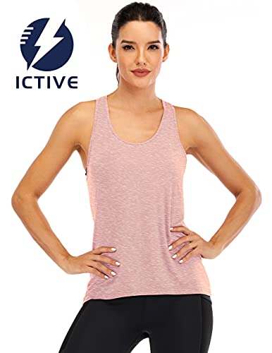 ICTIVE Women's Apricot Cross Back Racerback Tank
