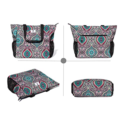 ESVAN Bohemian Teal Yoga Mat Carrier Tote