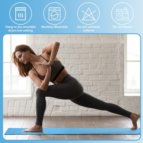 Microfiber Yoga Towels with Corner Pockets, 2 Sets