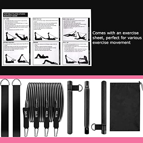 Pilates Bar Kit with Resistance Bands for Home Gym