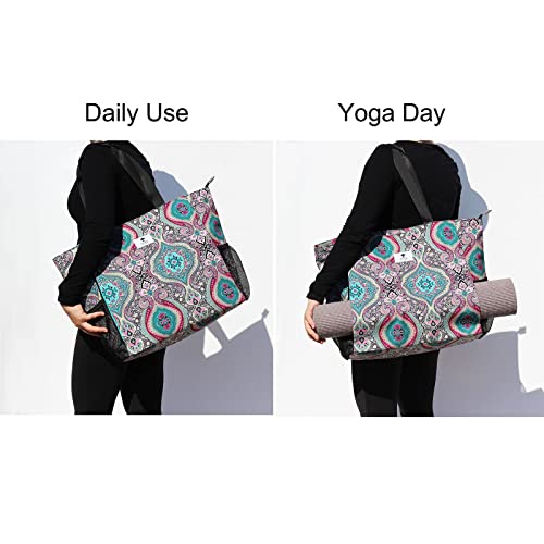 ESVAN Bohemian Teal Yoga Mat Carrier Tote