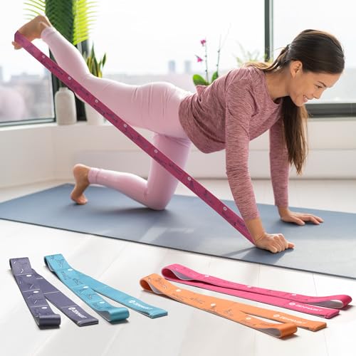 Pink Yoga Strap for Enhanced Flexibility & Stretching