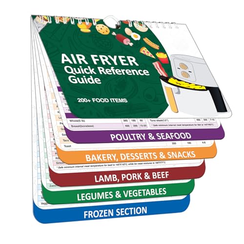 Air Fryer Cheat Sheet Magnets Cooking Guide