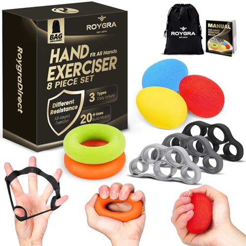 Roygra Hand Grip Strengthener - 8-Piece Kit