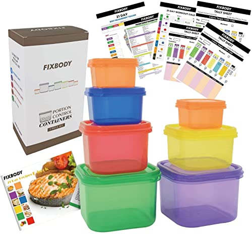 Color-Coded 7PCS Portion Control Containers Set