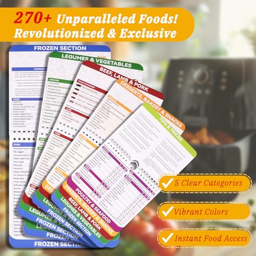 Air Fryer Cheat Sheet Magnet Set for Weight Loss