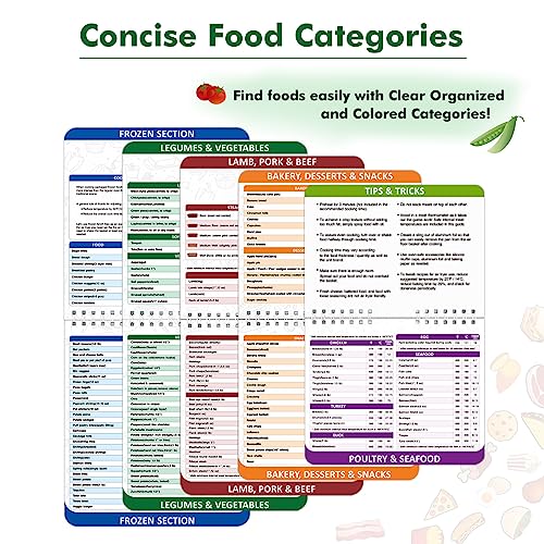 Air Fryer Cheat Sheet Magnets Cooking Guide