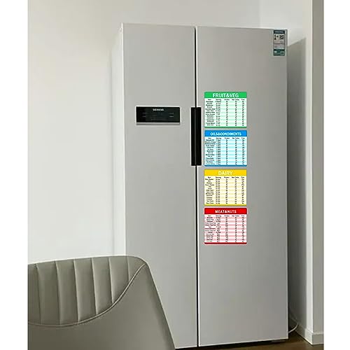 Diet Cheat Sheet Fridge Magnet Guide - 4 Pcs