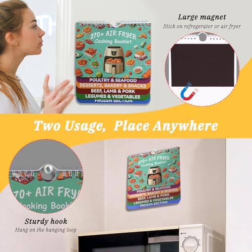 Air Fryer Cheat Sheet Magnet Set for Weight Loss
