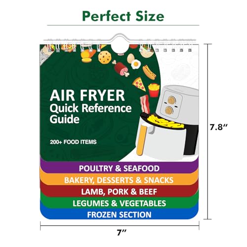 Air Fryer Cheat Sheet Magnets Cooking Guide