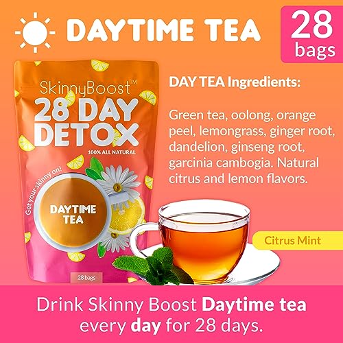 SkinnyBoost 28-Day Detox Tea Kit for Weight Loss