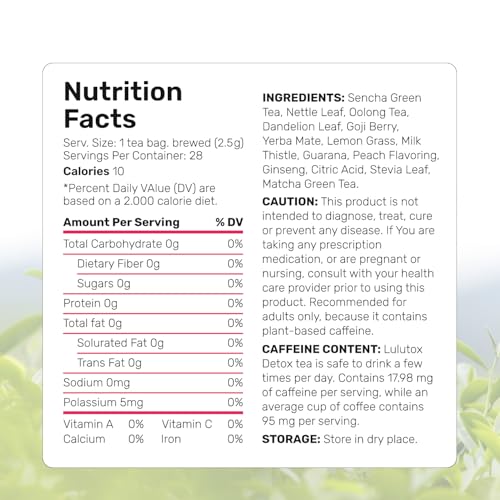 LULUTOX Herbal Detox Tea for Healthy Weight Loss