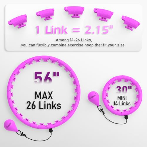 JLoibao D5 Weighted Fitness Hula Hoop - Purple