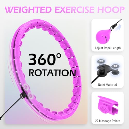 JLoibao D5 Weighted Fitness Hula Hoop - Purple