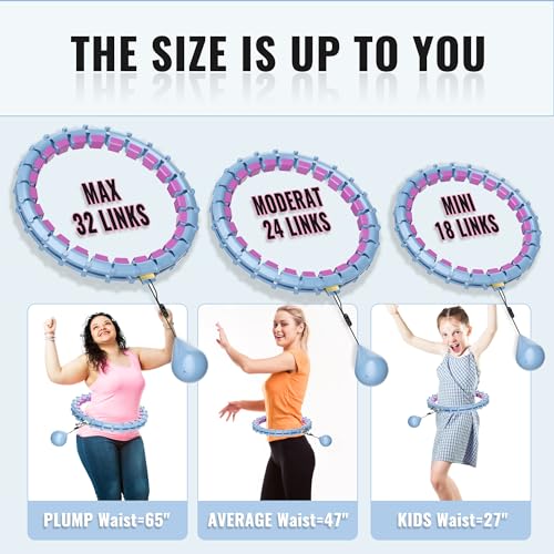Plus Size Quiet Weighted Hula Hoops for Fitness