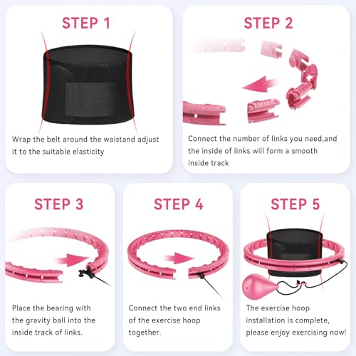 Pink Weighted Hula Hoop for Effective Weight Loss