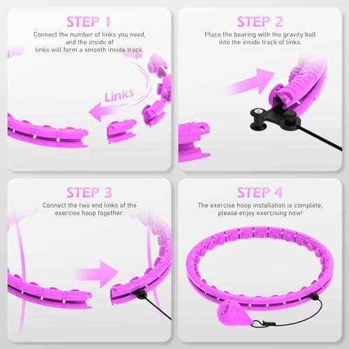 JLoibao D5 Weighted Fitness Hula Hoop - Purple