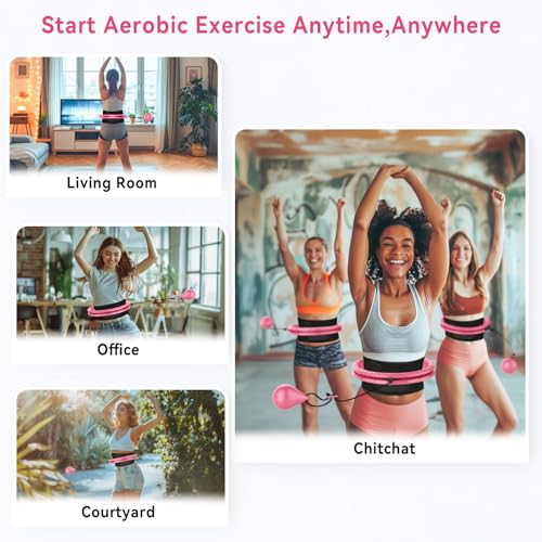 Pink Weighted Hula Hoop for Effective Weight Loss