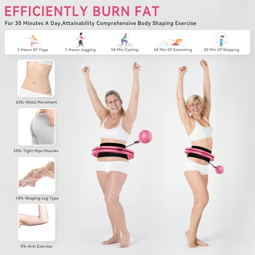 Pink Weighted Hula Hoop for Effective Weight Loss