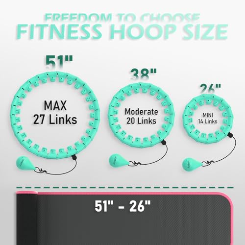 Weighted Hula Hoop for Adults - 51 Inch