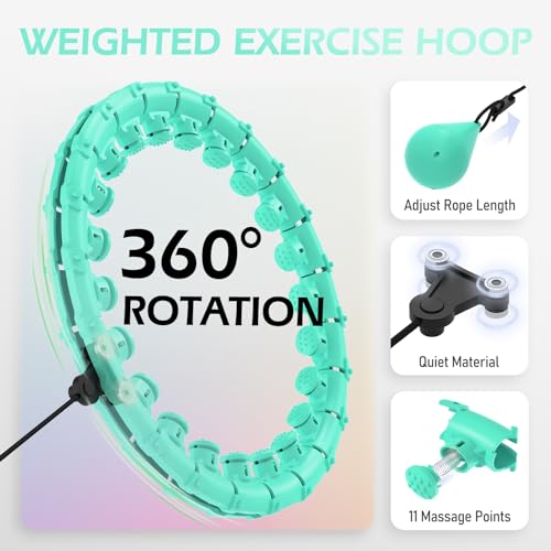 Weighted Hula Hoop for Adults - 51 Inch