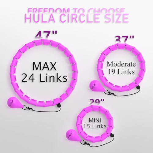 JLoibao 24-Link Weighted Hula Hoop for Weight Loss