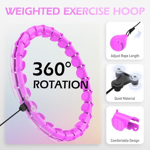 JLoibao 24-Link Weighted Hula Hoop for Weight Loss