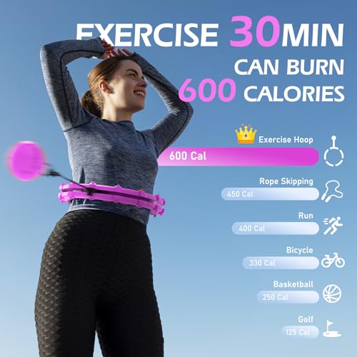 JLoibao 24-Link Weighted Hula Hoop for Weight Loss
