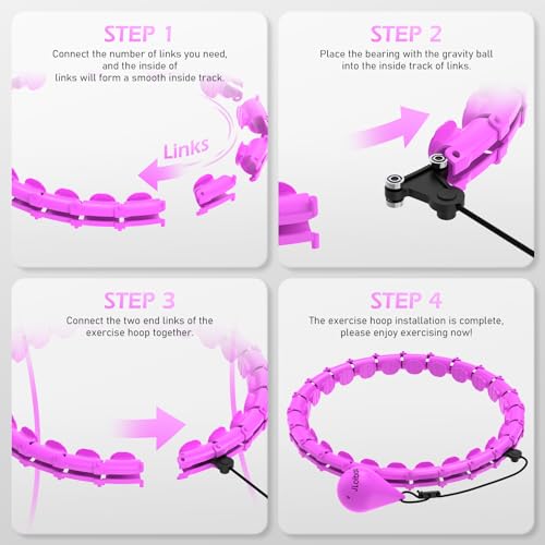 JLoibao 24-Link Weighted Hula Hoop for Weight Loss