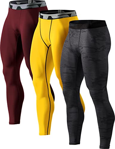 Men's Compression Workout Pants - 3 Pack Set