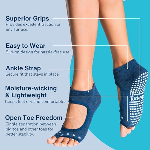 Toeless Non-Slip Grip Socks for Yoga & Pilates