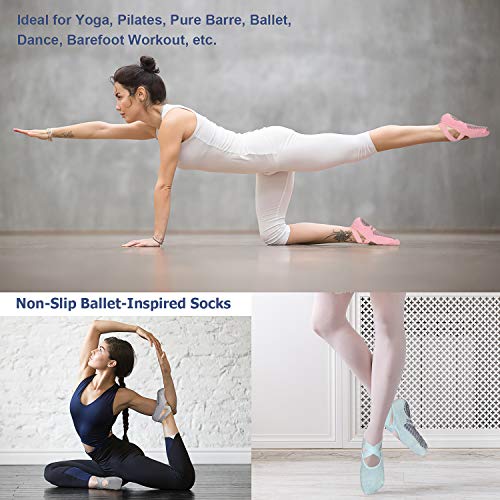 Non-Slip Yoga Socks for Women - 3 Pairs