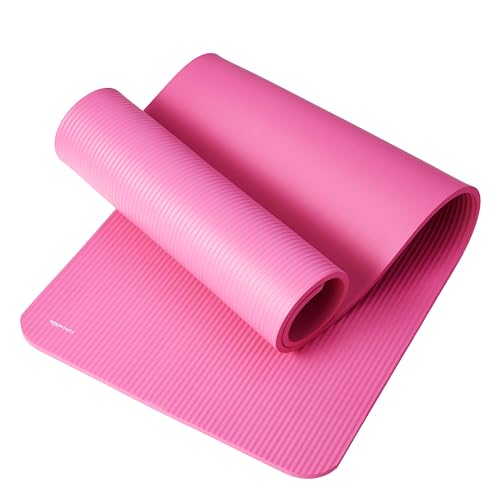 Extra Thick Pink Yoga Mat with Strap