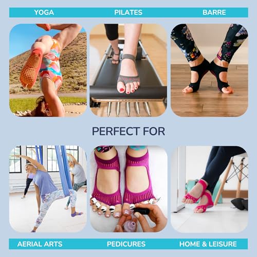 Toeless Non-Slip Grip Socks for Yoga & Pilates