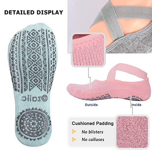 Non-Slip Yoga Socks for Women - 3 Pairs